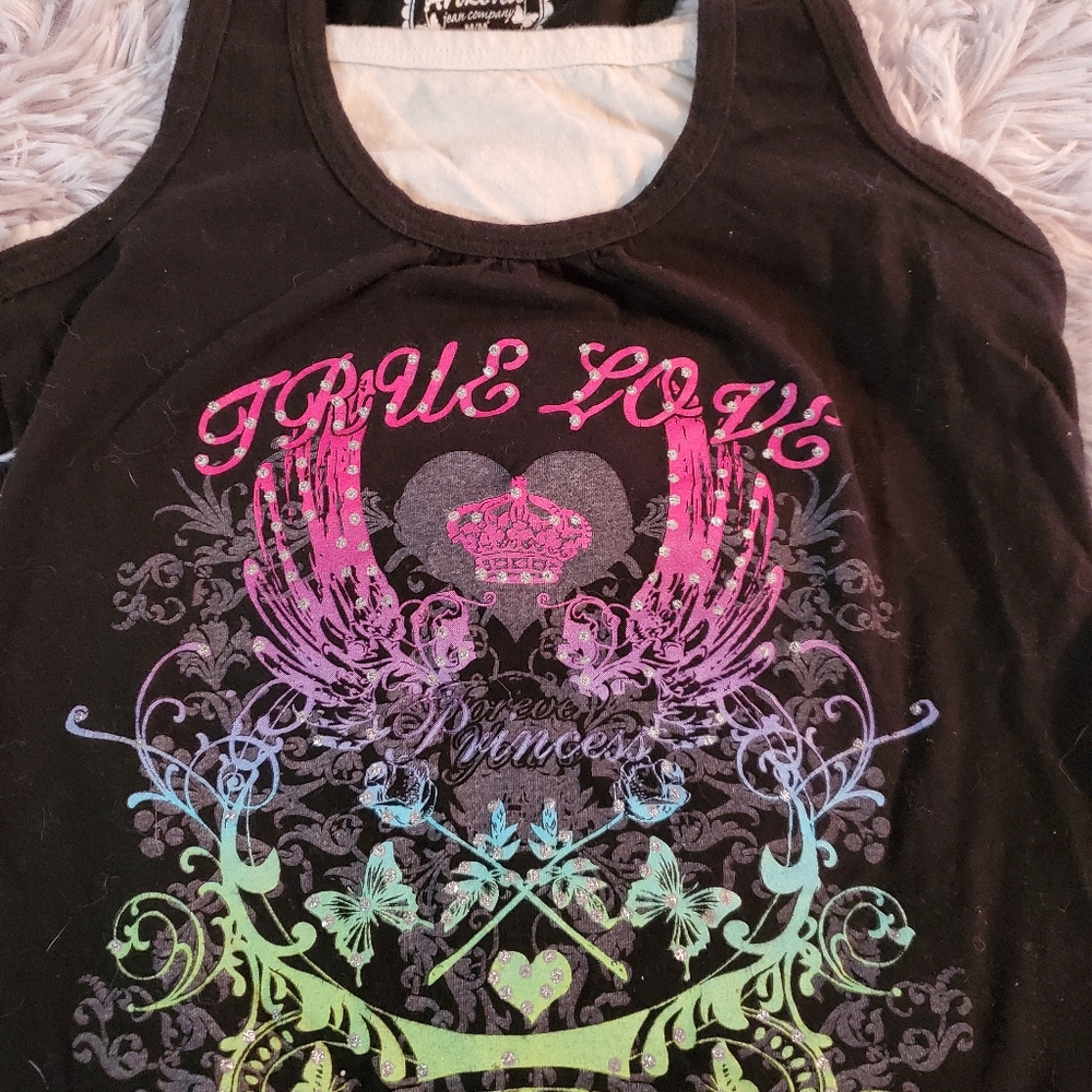 Arizona Jean Company Black and White Layered Tank